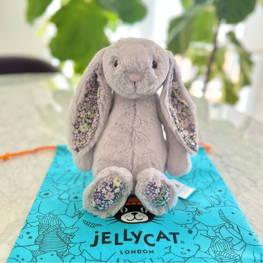 Jellycat Blossom Silver Bunny Bloom NWT Authentic